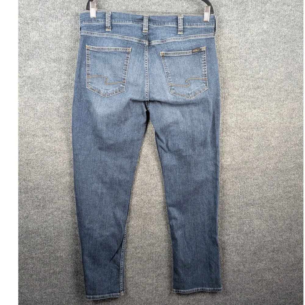 Silver Jeans Co Authentic The Relaxed Straight Leg Blue Denim 34x32